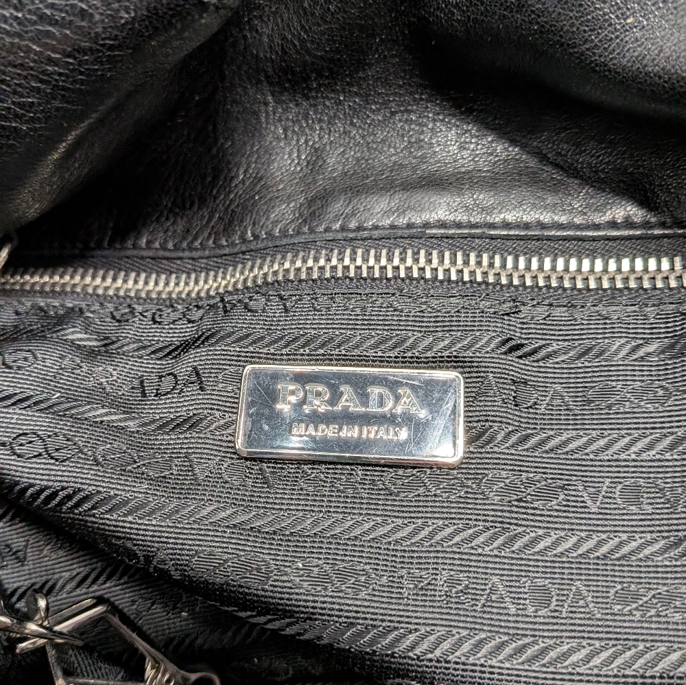 Prada Vitello Diano Black Leather Shoulder Bag 334852 - Picture 5 of 11